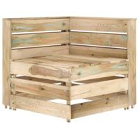 Ogrodowa sofa narożna z palet, impregnowane drewno sosnowe