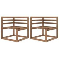 Ogrodowe siedziska narożne z palet, 2 szt., brąz, sosna