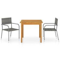 3-częściowy zestaw mebli ogrodowych, szary