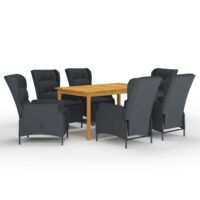 7-częściowy zestaw mebli ogrodowych, ciemnoszary