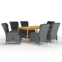 7-częściowy zestaw mebli ogrodowych, jasnoszary