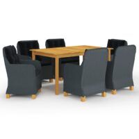 7-częściowy zestaw mebli ogrodowych, ciemnoszary