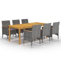 7-częściowy zestaw mebli ogrodowych, szary