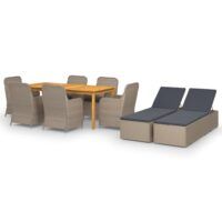 9-częściowy zestaw mebli ogrodowych, brązowy