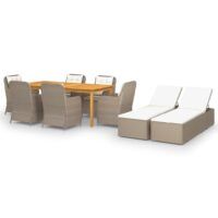 9-częściowy zestaw mebli ogrodowych, brązowy