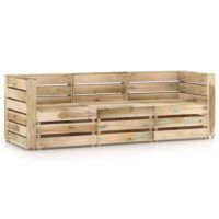 Ogrodowa sofa 3-osobowa, impregnowane na zielono drewno