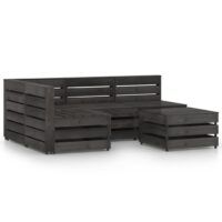 5-cz. ogrodowy zestaw wypoczynkowy, impregnowana na szaro sosna