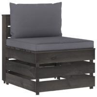 Moduł sofy środkowej z poduszkami, impregnowane drewno