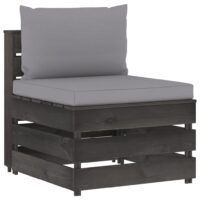 Moduł sofy środkowej z poduszkami, impregnowane drewno