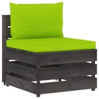 Moduł sofy środkowej z poduszkami, impregnowane drewno