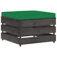 Modułowy stołek z poduszką, impregnowane na szaro drewno