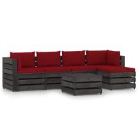 6-cz. zestaw wypoczynkowy do ogrodu, z poduszkami, drewniany