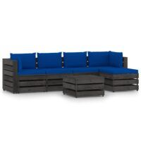 6-cz. zestaw wypoczynkowy do ogrodu, z poduszkami, drewniany