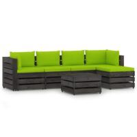 6-cz. zestaw wypoczynkowy do ogrodu, z poduszkami, drewniany