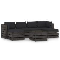 7-cz. zestaw wypoczynkowy do ogrodu, z poduszkami, drewniany