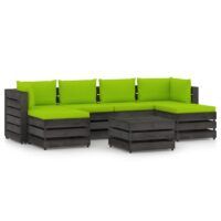 7-cz. zestaw wypoczynkowy do ogrodu, z poduszkami, drewniany