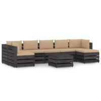 8-cz. zestaw wypoczynkowy do ogrodu, z poduszkami, drewniany