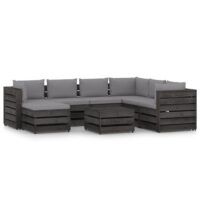 8-cz. zestaw wypoczynkowy do ogrodu, z poduszkami, drewniany