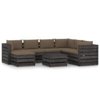 8-cz. zestaw wypoczynkowy do ogrodu, z poduszkami, drewniany