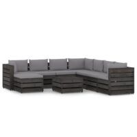 9-cz. zestaw wypoczynkowy do ogrodu, z poduszkami, drewniany