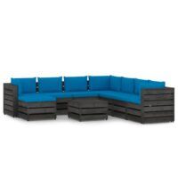 9-cz. zestaw wypoczynkowy do ogrodu, z poduszkami, drewniany