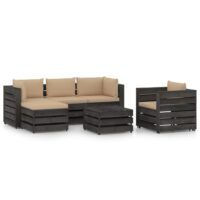 6-cz. zestaw wypoczynkowy do ogrodu, z poduszkami, drewniany