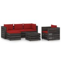 6-cz. zestaw wypoczynkowy do ogrodu, z poduszkami, drewniany