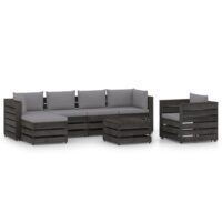 7-cz. zestaw wypoczynkowy do ogrodu, z poduszkami, drewniany