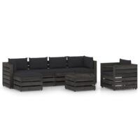 7-cz. zestaw wypoczynkowy do ogrodu, z poduszkami, drewniany