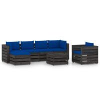 7-cz. zestaw wypoczynkowy do ogrodu, z poduszkami, drewniany