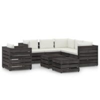 8-cz. zestaw wypoczynkowy do ogrodu, z poduszkami, drewniany