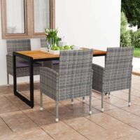 5-częściowy zestaw mebli ogrodowych, szary
