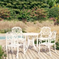 5-cz. zestaw mebli bistro ze stopu aluminium, biały