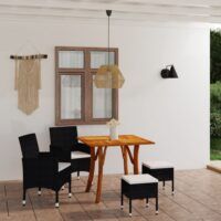 5-częściowy zestaw mebli ogrodowych, czarny