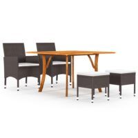 5-częściowy zestaw mebli ogrodowych, brązowy