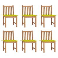 Krzesła ogrodowe 6 szt., z poduszkami, lite drewno tekowe