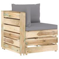 Moduł sofy narożnej z poduszkami, impregnowane drewno