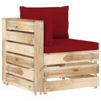 Moduł sofy narożnej z poduszkami, impregnowane drewno