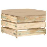 Modułowy stołek z poduszką, impregnowane na zielono drewno