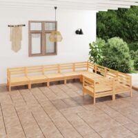 9-cz. zestaw wypoczynkowy do ogrodu, lite drewno sosnowe