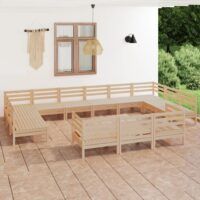 13-cz. zestaw wypoczynkowy do ogrodu, lite drewno sosnowe