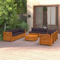 9-cz. zestaw wypoczynkowy do ogrodu, z poduszkami, akacjowy