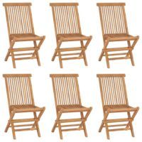 Składane krzesła ogrodowe, 6 szt., lite drewno tekowe