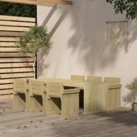 7-cz. zestaw mebli ogrodowych, impregnowana sosna