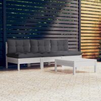 4-cz. ogrodowy zestaw wypoczynkowy, antracytowe poduszki, sosna