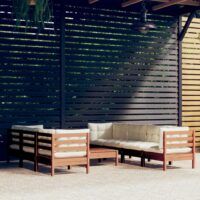 8-cz. zestaw wypoczynkowy do ogrodu z poduszkami, sosnowy