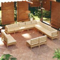 13-cz. zestaw wypoczynkowy do ogrodu z poduszkami, miodowy brąz