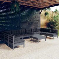 11-cz. zestaw wypoczynkowy do ogrodu, z poduszkami, szara sosna