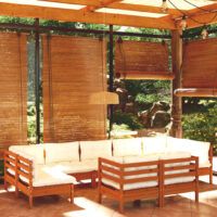 9-cz. zestaw wypoczynkowy do ogrodu z poduszkami, miodowy brąz