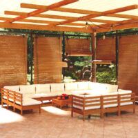 14-cz. zestaw wypoczynkowy do ogrodu z poduszkami, miodowy brąz